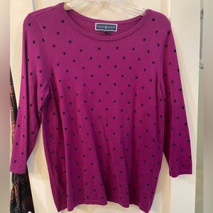 Fuchsia Polka Dot Sweater—size PM